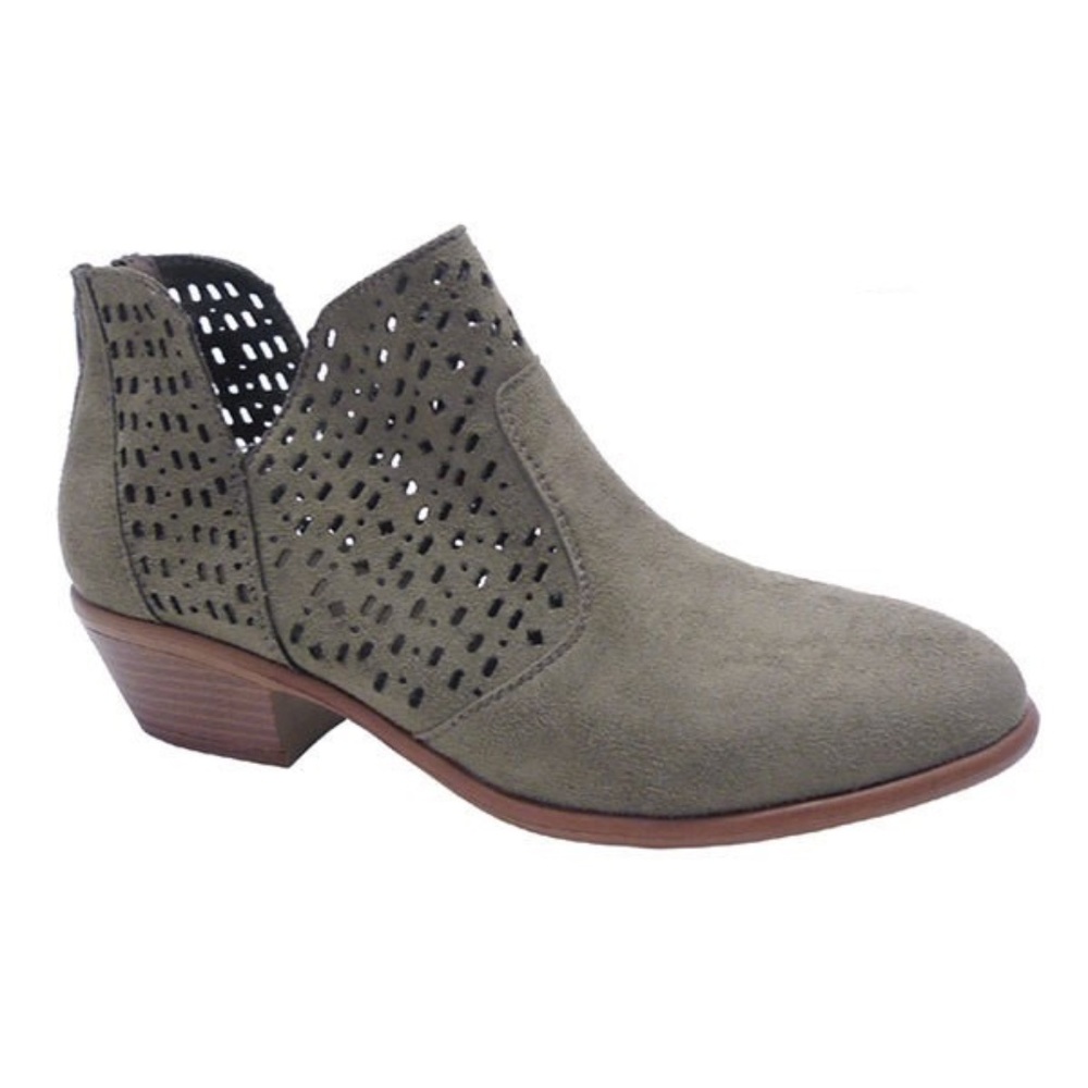Grey Perforated Booties - Picture 2 of 2